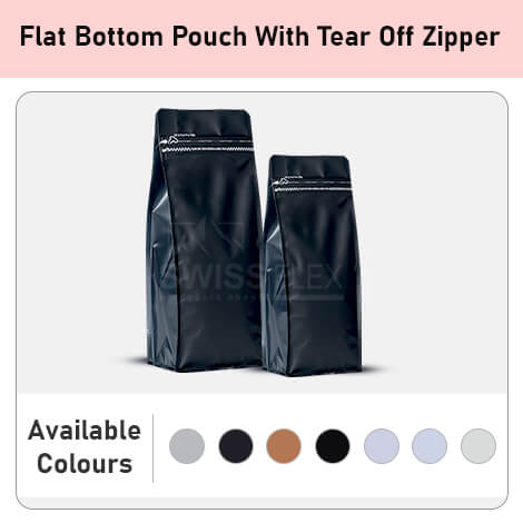 Flat Bottom Pouch With Tear Off Zipper Flat Bottom Pouch With Tear Off Zipper