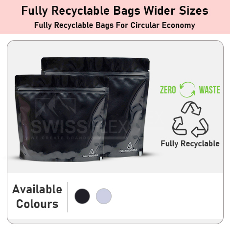 Recyclable Stand Up Pouches Wider Width Size