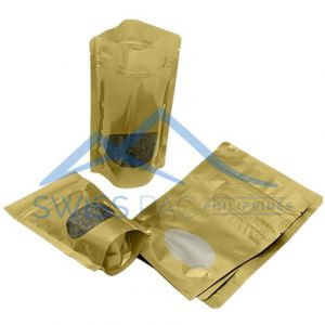 matt gold pouches with oval shape