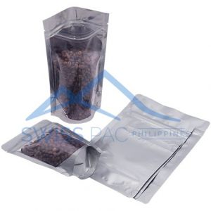 Clear / Matt Silver Stand Up Pouches with Zip