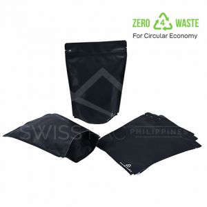 Matt Black Recyclable Stand Up Pouches Regular Size