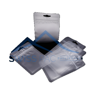 Frosted Three Side Seal Pouches With Zipper & Euro Slot