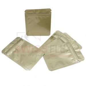 Matt Gold Three Side Seal Pouches With Zipper