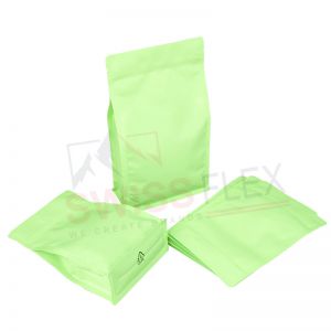 Recyclable Flat Bottom Pouch With normal zipper and valve