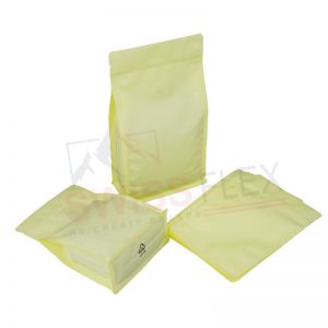 Recyclable Flat Bottom Pouch With normal zipper and valve