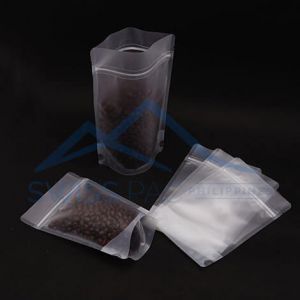 frosted effect clear pouches 