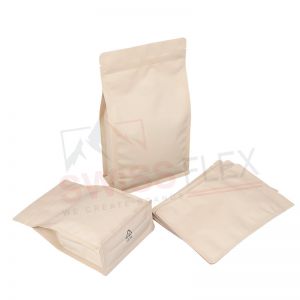 Recyclable Flat Bottom Pouch With normal zipper and valve