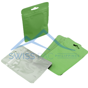 Clear / Matt Light Green 3 s s Pouch With Zipper & Euro Slot