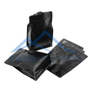 Matt Black Flat Bottom Pouches With Normal Zipper
