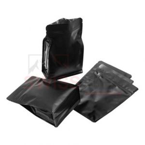 Matt Black Flat Bottom Pouches With Normal Zipper