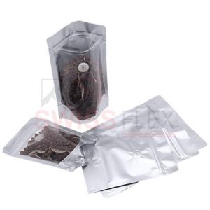 clear matt silver pouches 