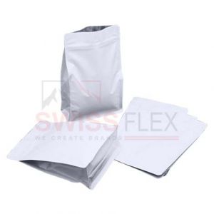 Matt White Flat Bottom Pouches With Normal Zipper