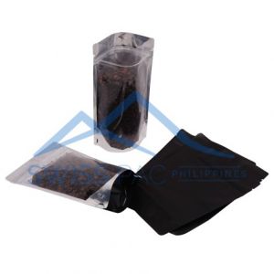 Clear / Matt Black Stand Up Pouches with Zip