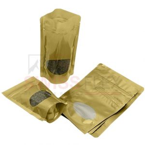 matt gold pouches with oval shape