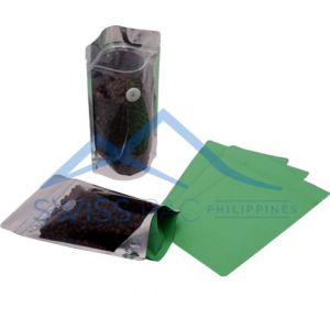 Matt Light Green / Clear Stand Up Pouch with Zipper & Valve