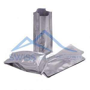 Matt Silver Flat Bottom Pouches No Zipper With Valve