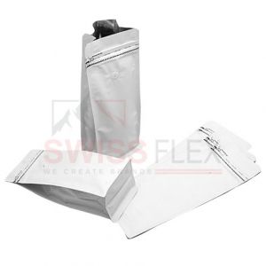 Flat Bottom Pouches Tear Off Zipper & Valve