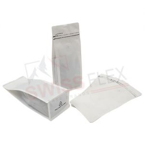 Recyclable Flat Bottom Pouch With Tear Off Zipper And Valve