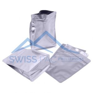 Matt Silver Flat Bottom Pouches With Normal Zipper