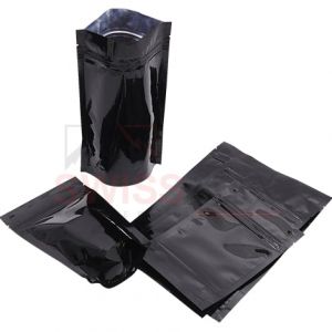Shiny black pouches