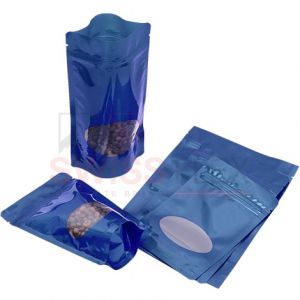 shiny blue pouches 