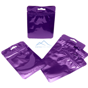 Three Side Seal Pouches With Zipper & Euro Slot