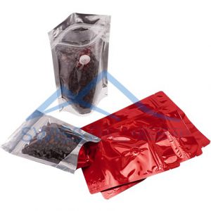 clear shiny red pouches 