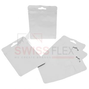 Three Side Seal Pouches With Zipper & Euro Slot