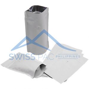 White Kraft Paper Stand Up Pouches With Valve